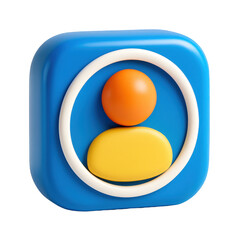 3D Render of a Colorful User Icon