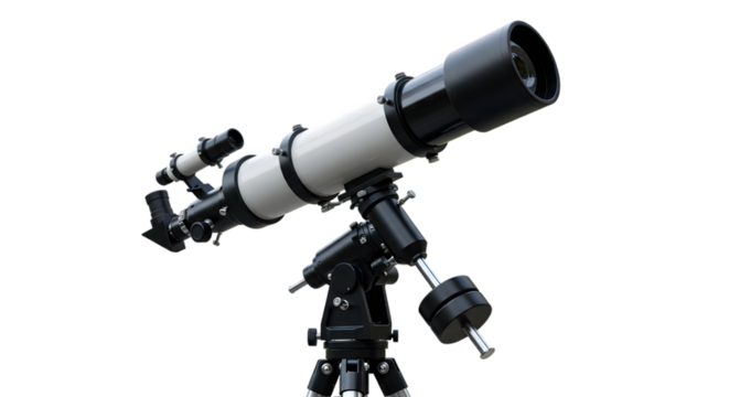 white telescope isolated