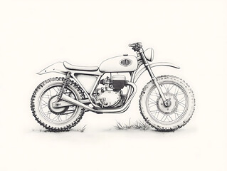 Fototapeta premium Vintage Motorcycle Sketch.