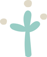 Obraz premium Minimalist Abstract Plant with Circles