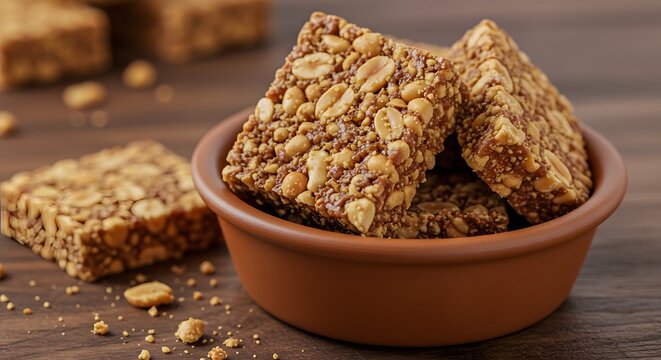 brazilian sweet p&eacute; de muleque made with peanuts, sugar, condensed milk and margarine