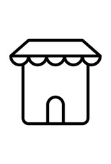 Minimalist icon representing a boutique or kiosk