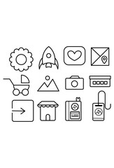Minimalist illustrative pictograms for user interface design
