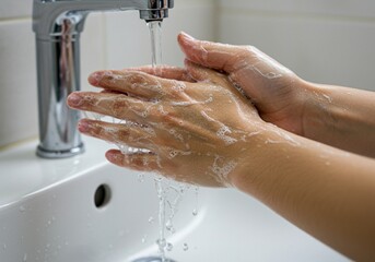Washing Hands Cleanliness Background Image