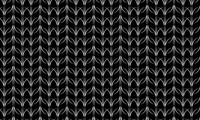 Seamless Abstract White Lines Pattern on Black Background