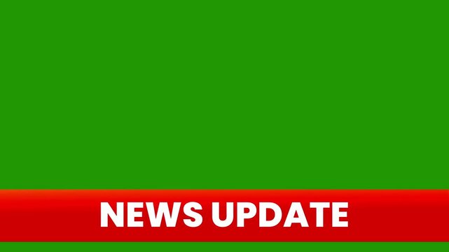 Breaking News - Lower third live breaking news brackground green screen and seamless looping ticker with blank text boxes. 