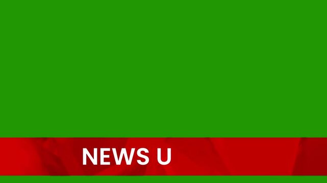 Breaking News - Lower third live breaking news brackground green screen and seamless looping ticker with blank text boxes. 
