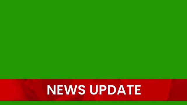 Breaking News - Lower third live breaking news brackground green screen and seamless looping ticker with blank text boxes. 