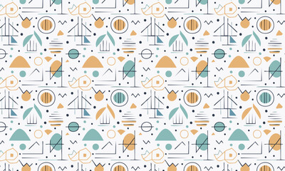 Modern Abstract Pattern Minimalist Shapes Scandinavian Feel