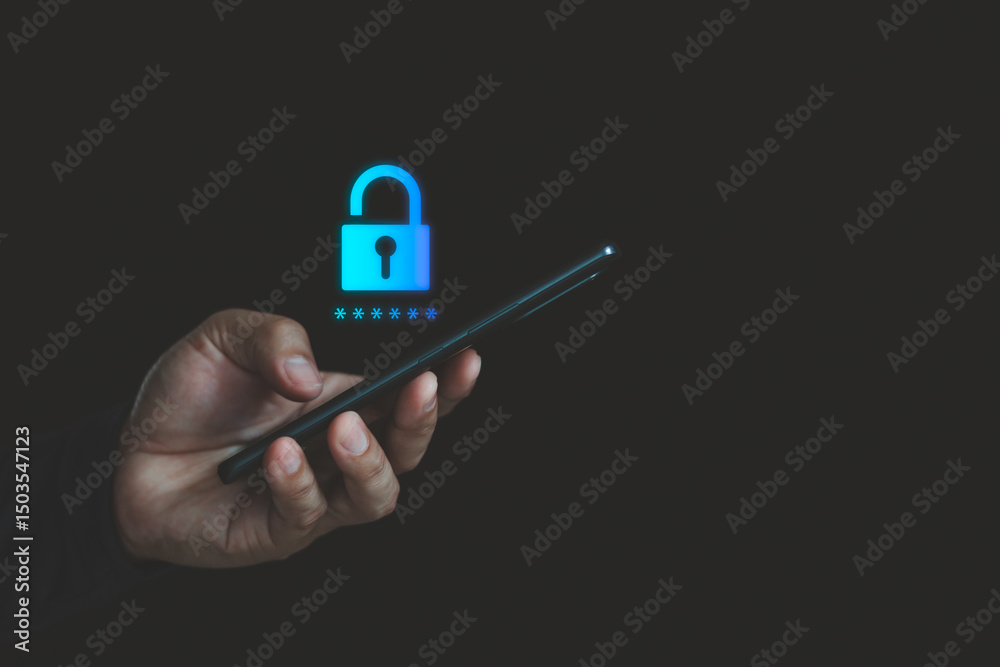 Poster Two factor authentication or 2FA concept. Password OTP verification code, cyber security technology privacy safety protection. One Time Password, online single login access transaction verification.