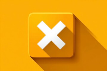 Obraz premium A bold orange square with a white cross symbol ideal for design elements and user interface ic