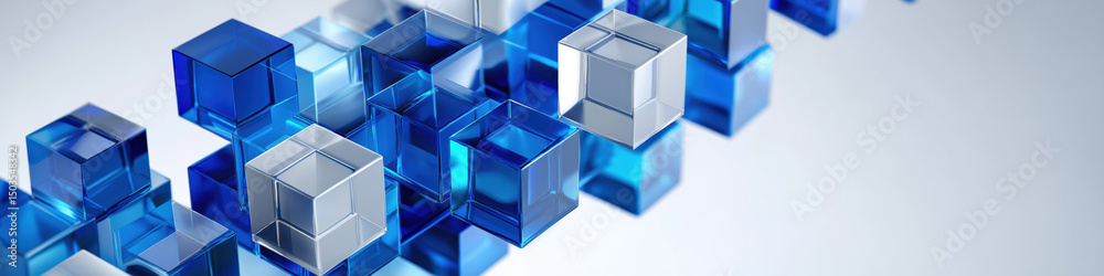 Fototapete a blue and white image of cubes. the image is of a computer screen and the cubes are arranged in a w