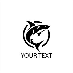 Shark Logo Design – Fierce Ocean Predator Vector Emblem Isolated on White Background