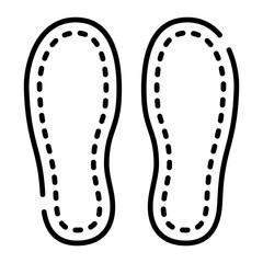 Footprints black line icon