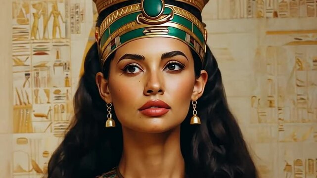 Queen Nefertiti Animated Portrait - Ancient Egyptian Art 4K