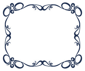 Decorative square vector isolated dark blue frame