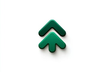 Obraz premium Green Double Upward Arrows Icon Modern Design Digital Navigation Symbol User Interface Eleme