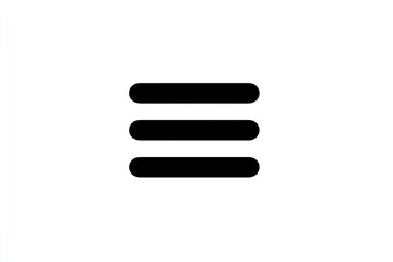 Hamburger Menu Icon Minimalist Design for Navigation and User Interface Elements