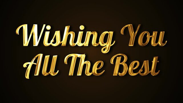 Golden Wishing You All The Best Animated Text Greeting