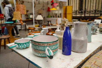 vintage items at the flea market in Paris