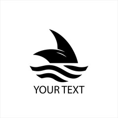 Double Shark Fin Logo Design – Twin Ocean Predator Symbol Vector Isolated on White Background