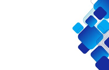 Abstract white background with blue gradient colour of square patterns. Abstract geometric shapes background for presentation, business report, card, banner, poster. 