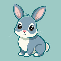 cute bunny rabbit cartoon vector