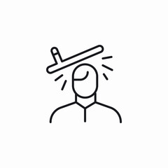 object head hit icon sign vector