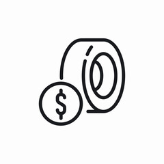 tire cost icon sign vector