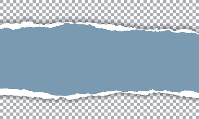 Vector Blue Torn Paper On Transparent Background