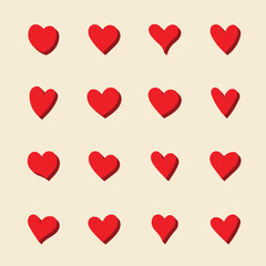 Vector Hand Drawn Heart Icon Collection