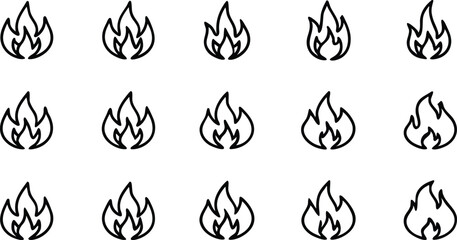 Flame Icons A Collection of 12 Simple Fire Graphics for Design Projects