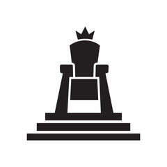 King's Throne Silhouette – Black and White Minimal Vector Illustration