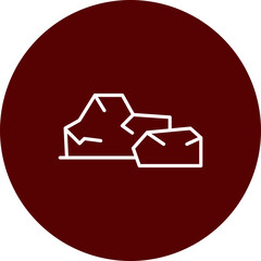 Rock  Vector Brown Circle Icon Design