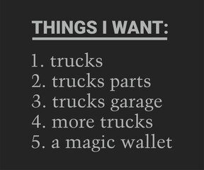 Things i want track lover t shirt design