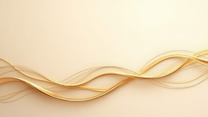 Golden Waves Abstract Background.