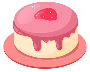 cake and strawberry with white background