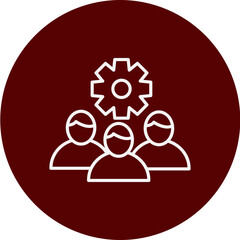 Teamwork Vector Brown Circle Icon Design