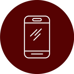 Smartphone Vector Brown Circle Icon Design