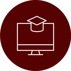 Online Course Vector Brown Circle Icon Design