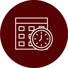 Deadline Vector Brown Circle Icon Design