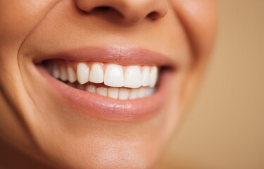 Obraz premium Beautiful woman with radiant smile showcasing happiness and confidence in natural setting