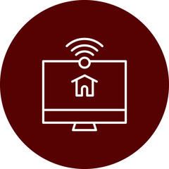 Smart Home Dashboard  Vector Brown Circle Icon Design
