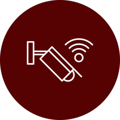 Smart Security Camera  Vector Brown Circle Icon Design
