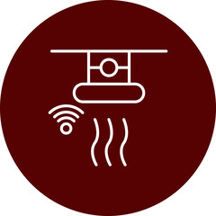Smart Smoke Detector  Vector Brown Circle Icon Design