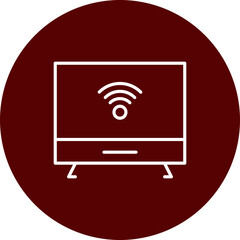 Smart TV  Vector Brown Circle Icon Design