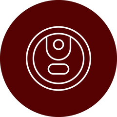 Smart Vacuum Cleaner  Vector Brown Circle Icon Design