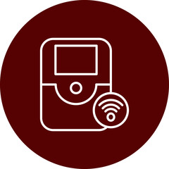 Video Doorbell  Vector Brown Circle Icon Design