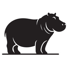 Hippopotamus Vector Silhouette Icon