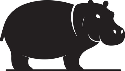 Hippopotamus Vector Silhouette Icon